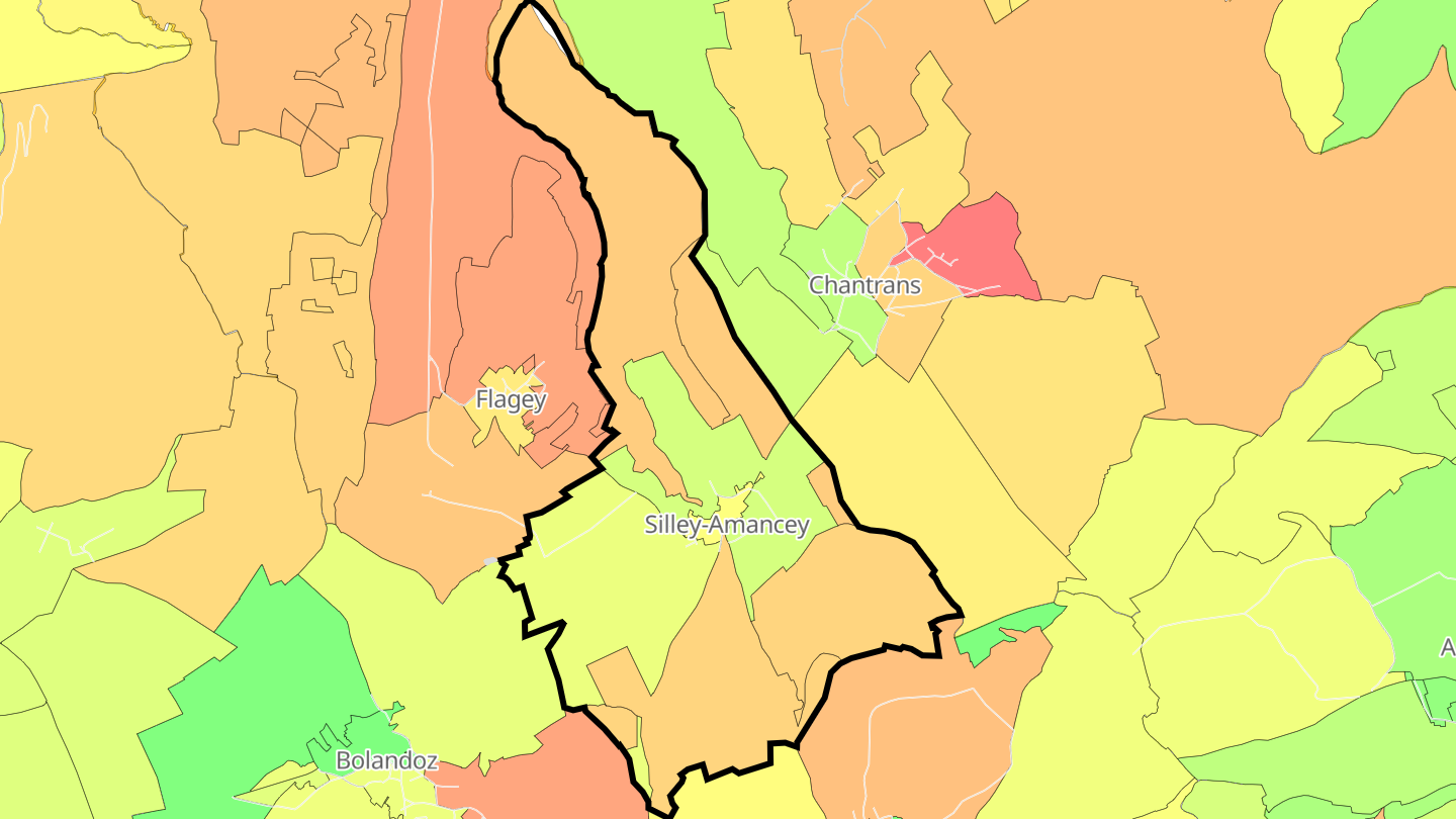 Carte des prix de l'immobilier Silley-Amancey