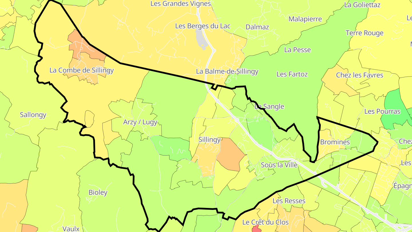 Carte des prix de l'immobilier Sillingy