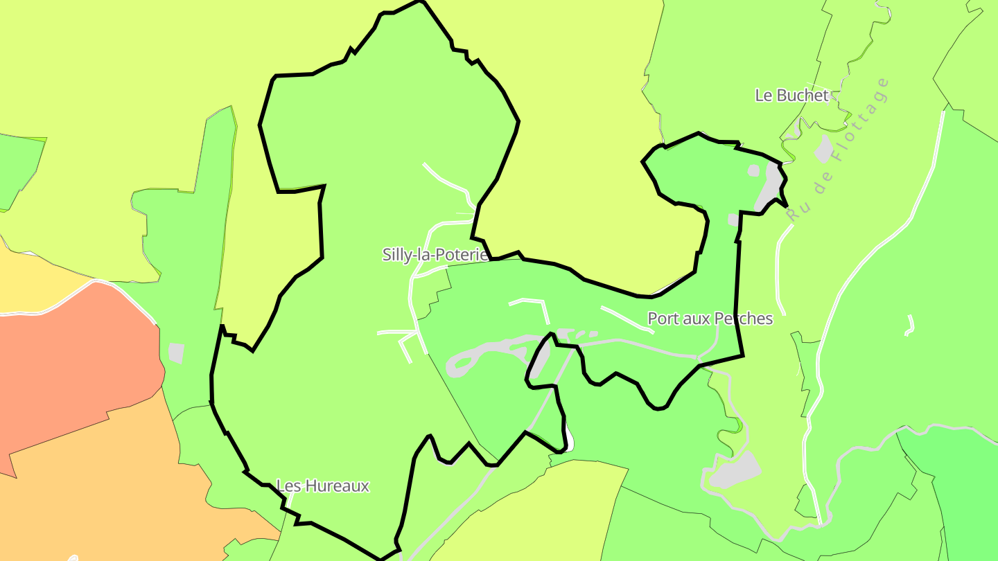 Carte des prix de l'immobilier Silly-la-Poterie