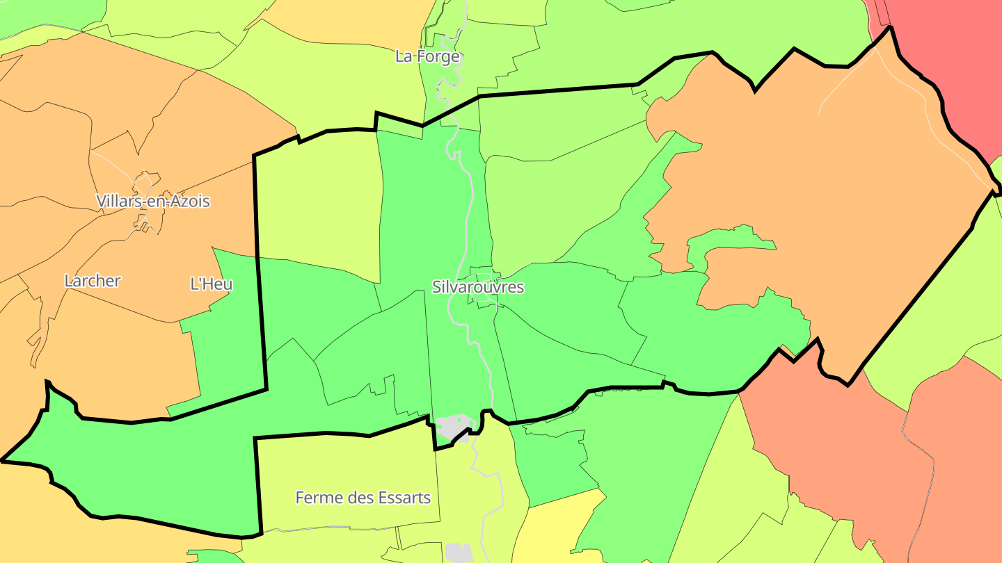 Carte des prix de l'immobilier Silvarouvres