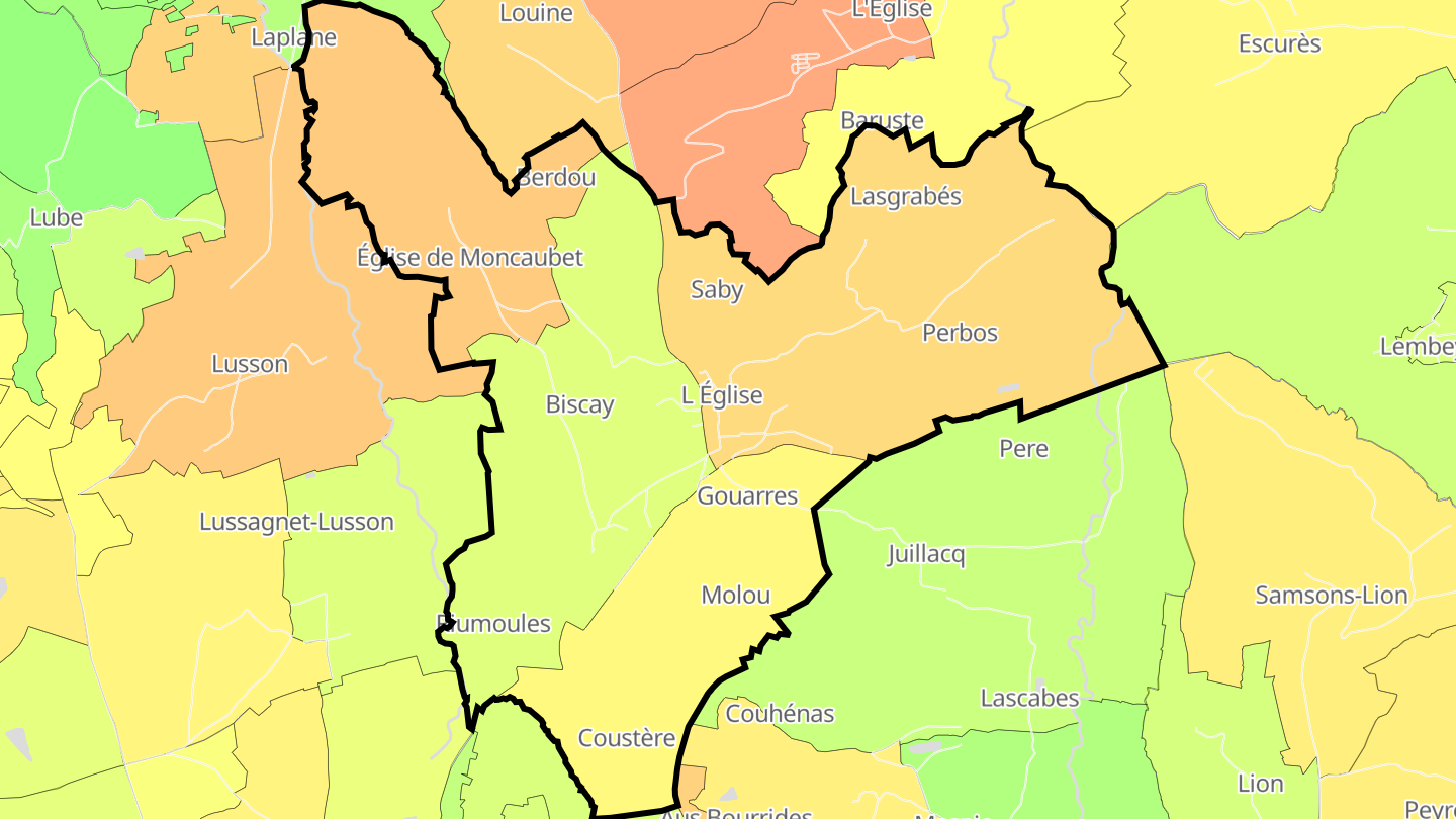 Carte des prix de l'immobilier Simacourbe