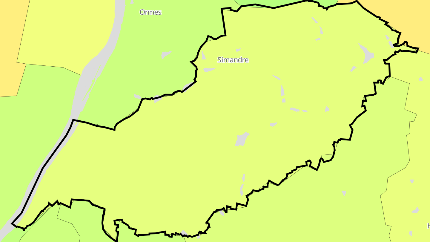 Carte des prix de l'immobilier Simandre