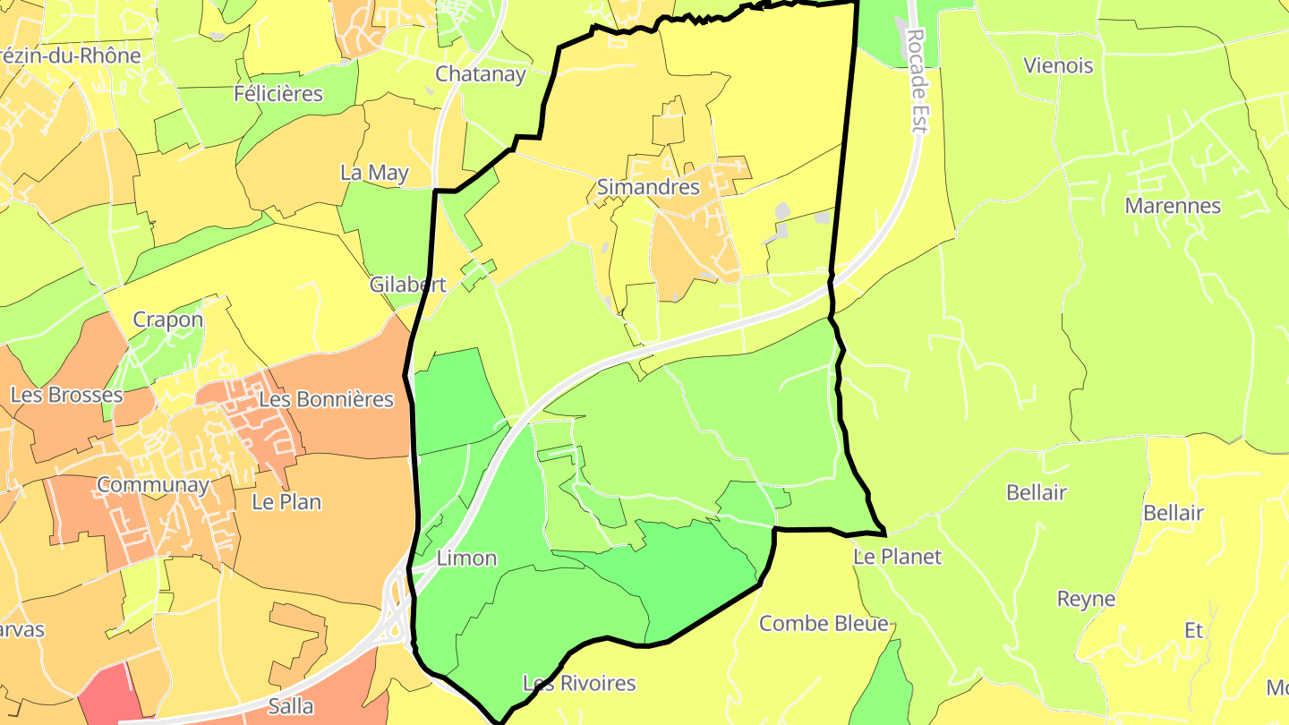 Carte des prix de l'immobilier Simandres