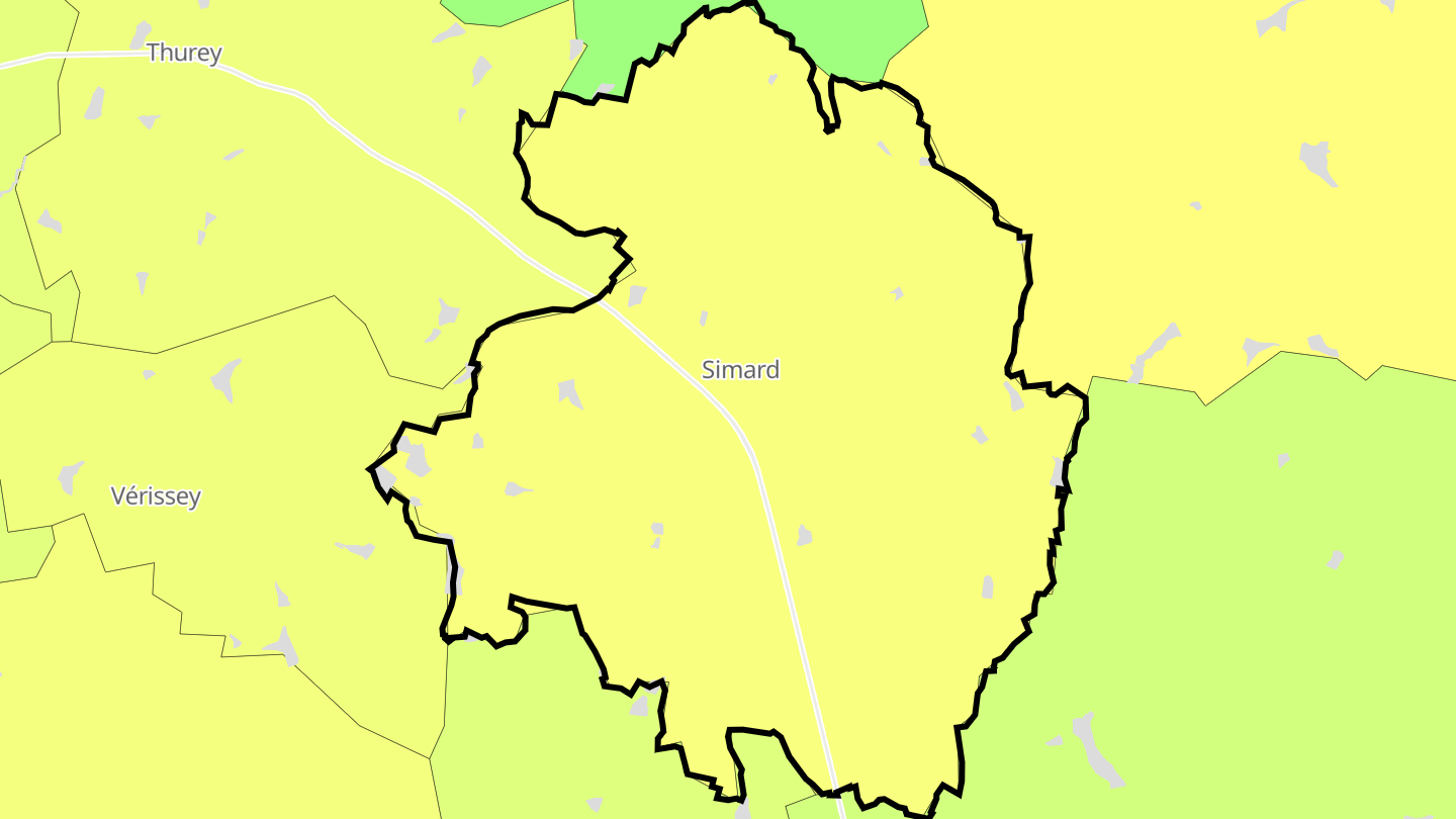 Carte des prix de l'immobilier Simard