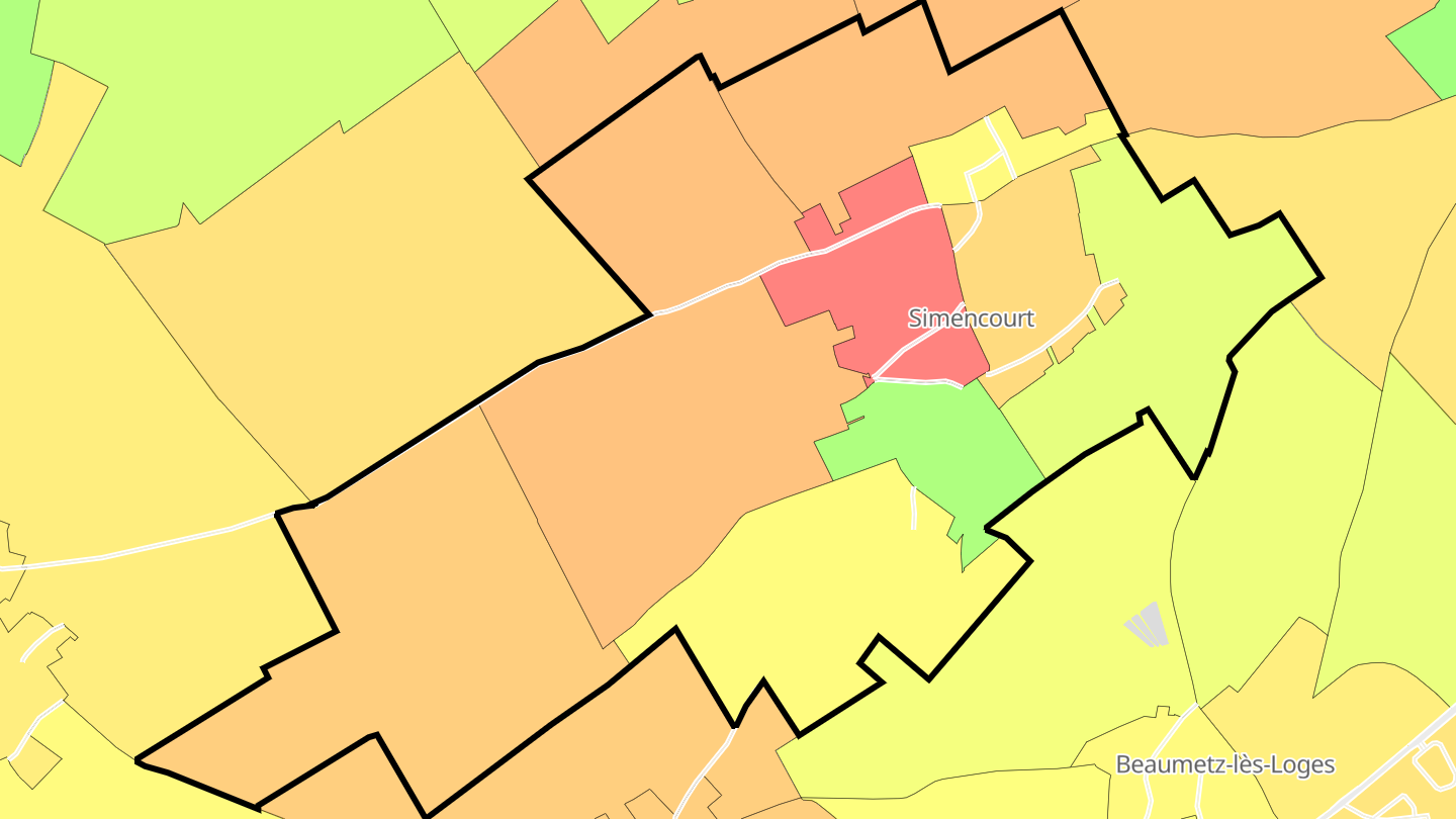 Carte des prix de l'immobilier Simencourt