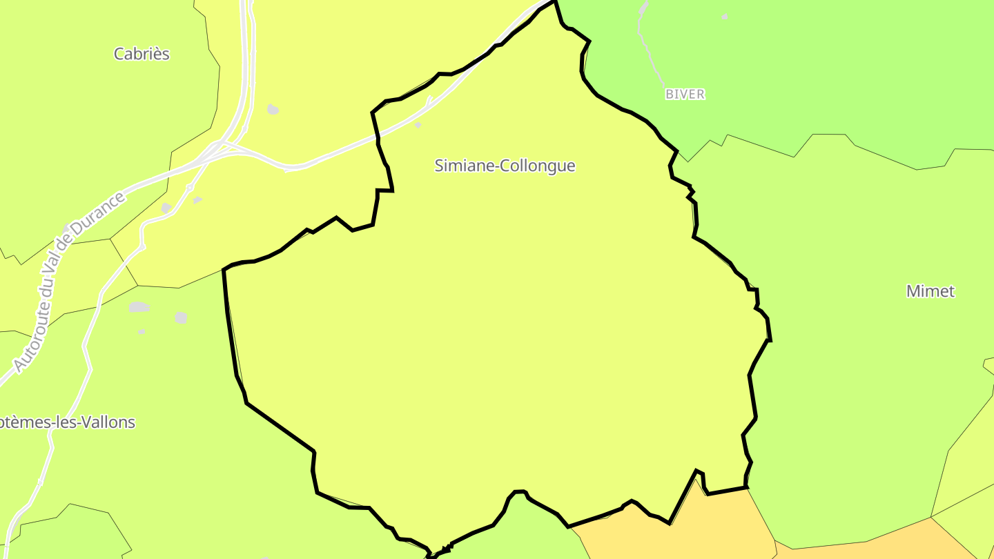 Carte des prix de l'immobilier Simiane-Collongue
