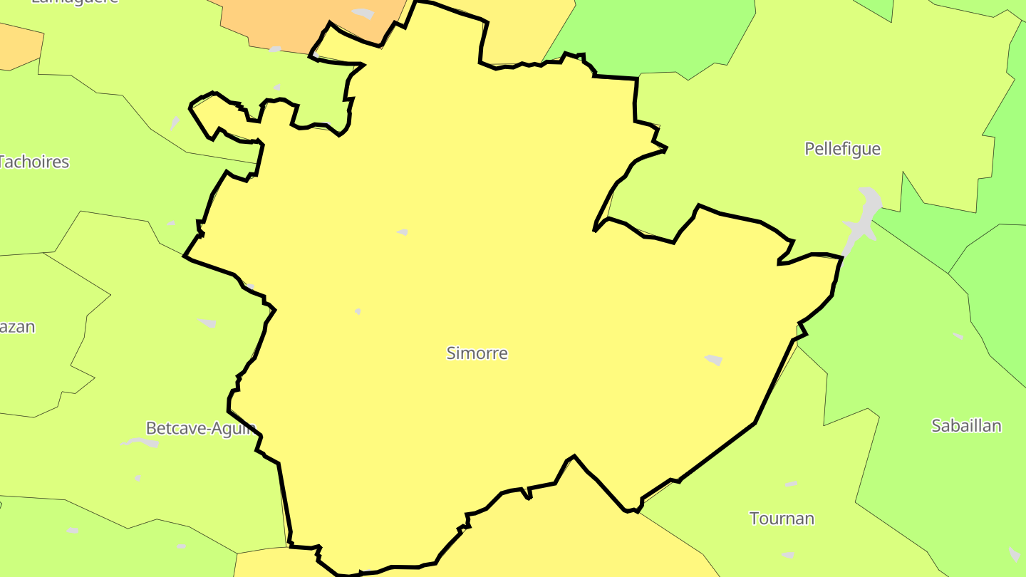 Carte des prix de l'immobilier Simorre