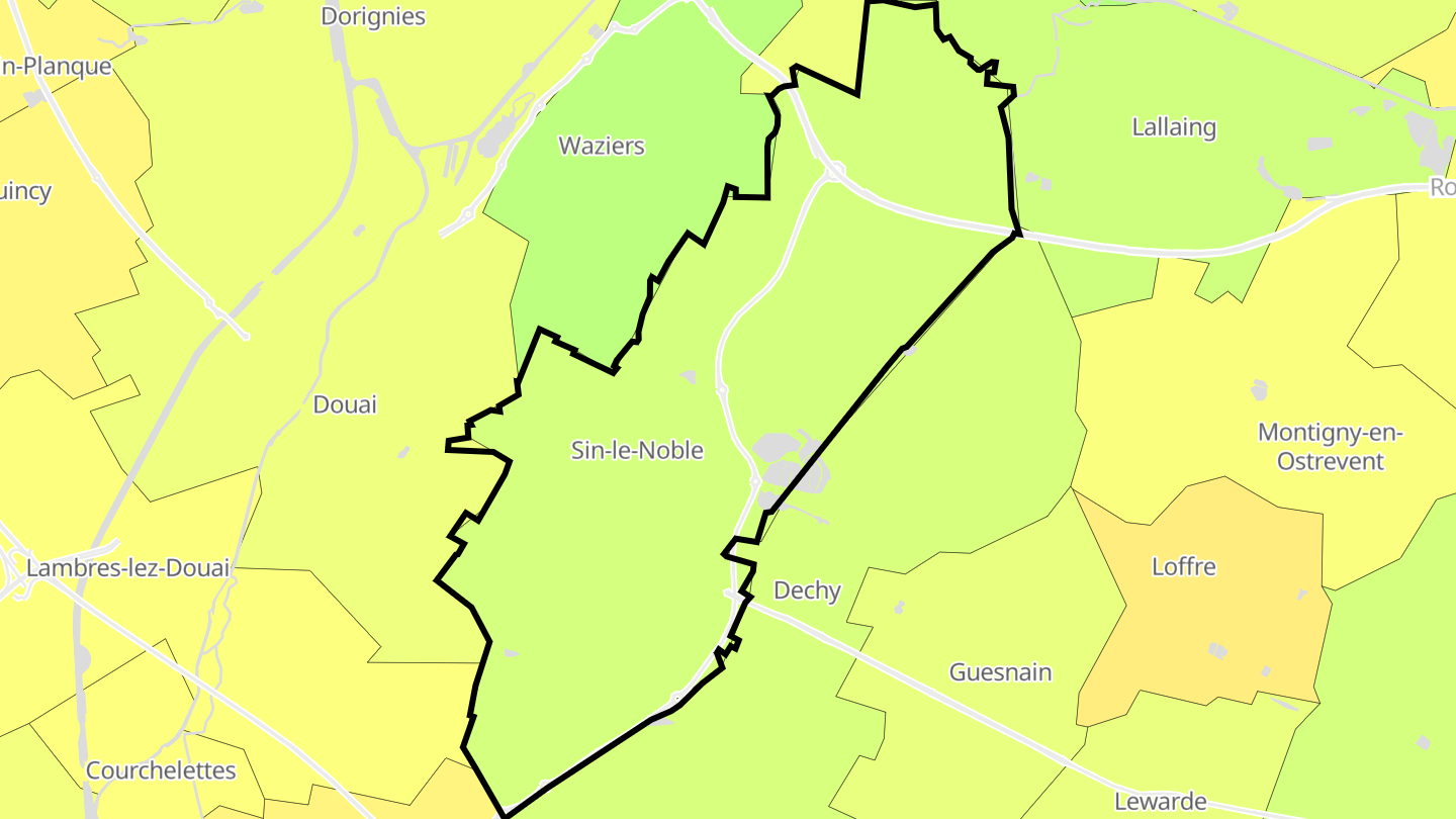 Carte des prix de l'immobilier Sin-le-Noble