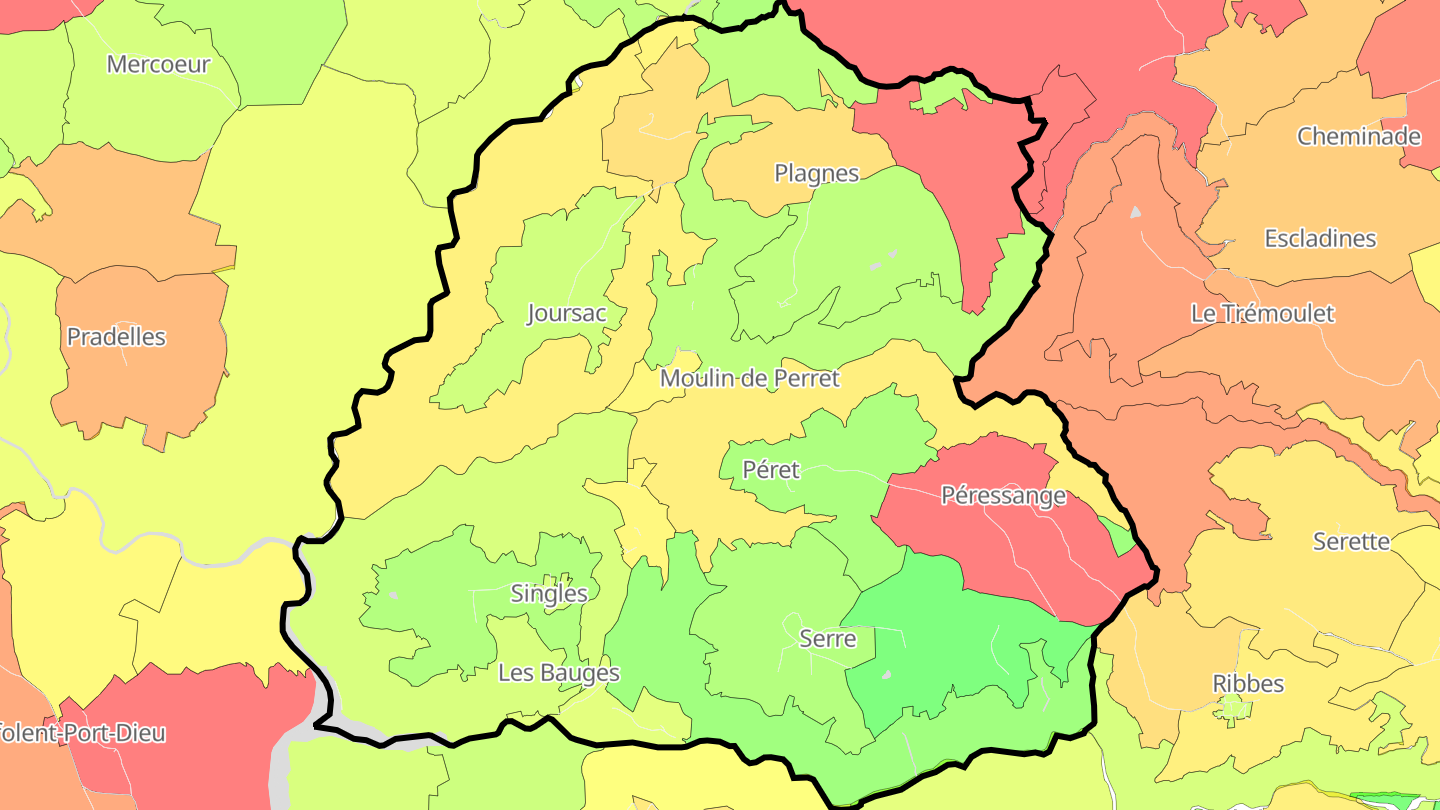 Carte des prix de l'immobilier Singles