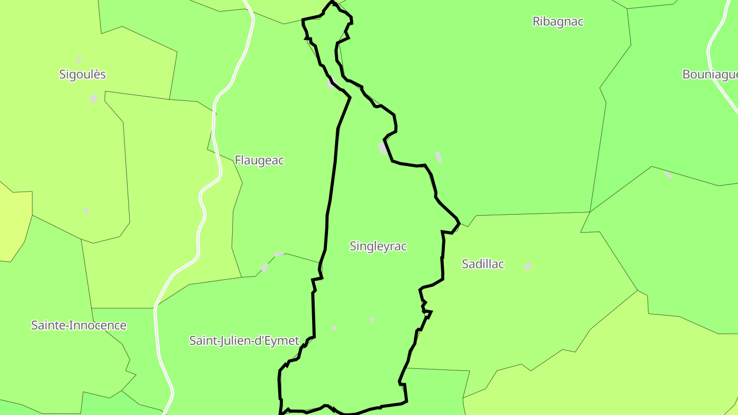 Carte des prix de l'immobilier Singleyrac
