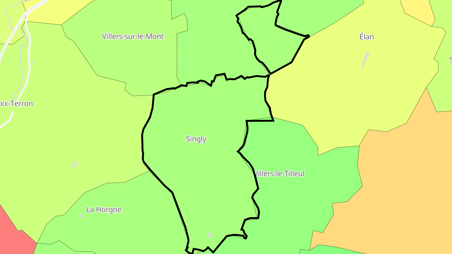 Carte des prix de l'immobilier Singly