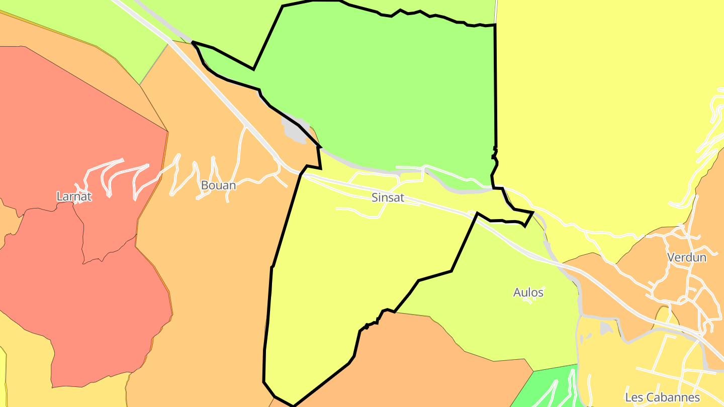 Carte des prix de l'immobilier Sinsat