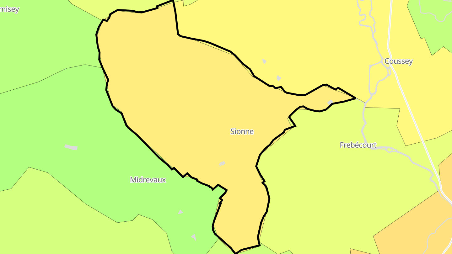 Carte des prix de l'immobilier Sionne