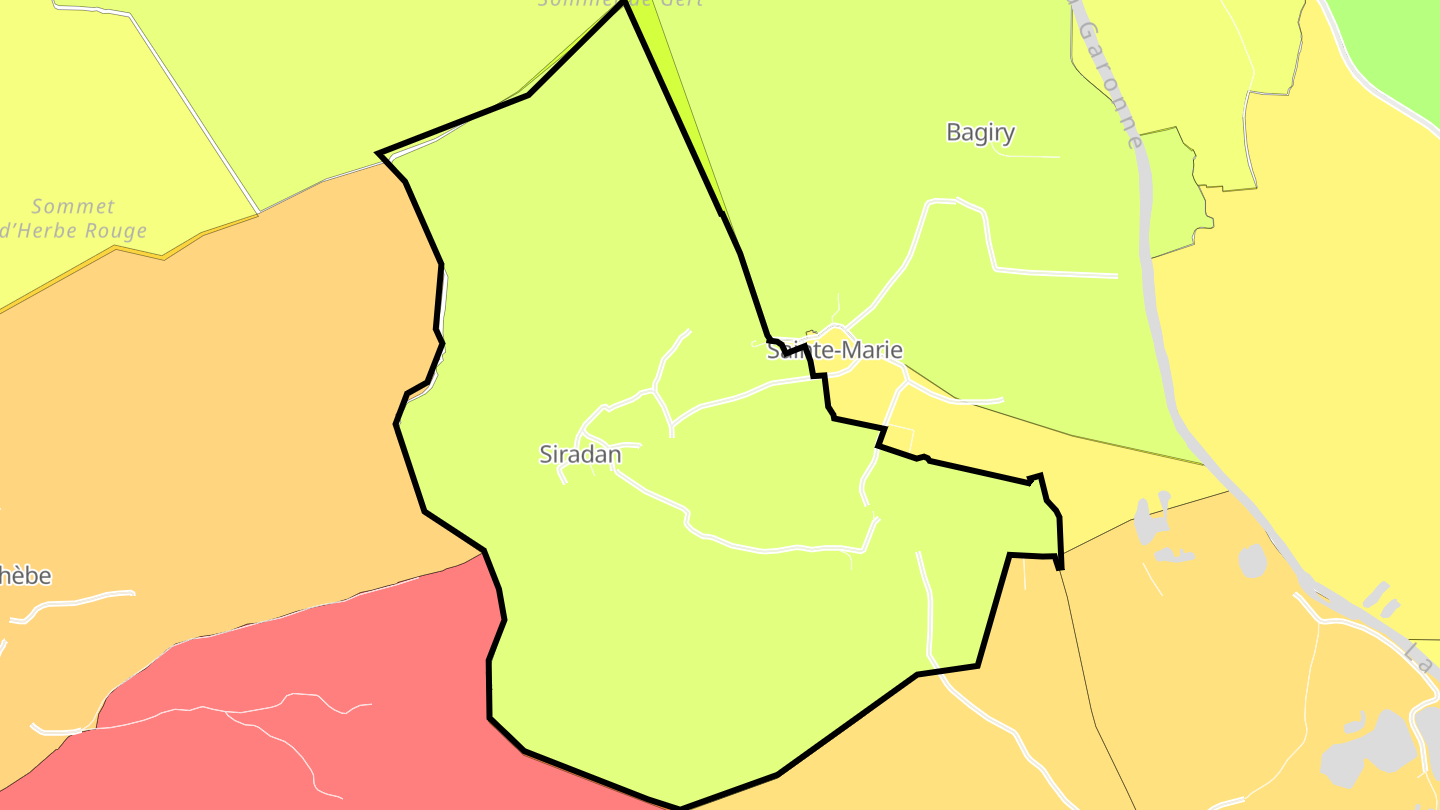 Carte des prix de l'immobilier Siradan
