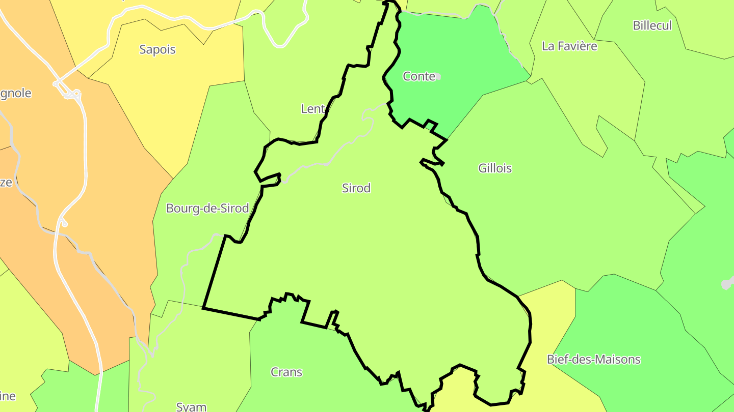 Carte des prix de l'immobilier Sirod