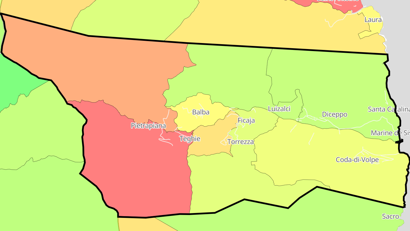 Carte des prix de l'immobilier Sisco