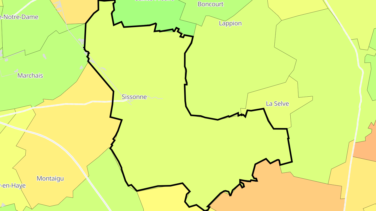 Carte des prix de l'immobilier Sissonne