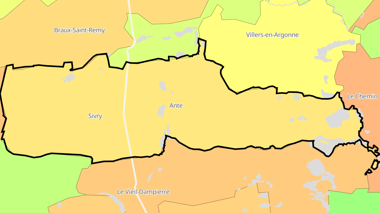 Carte des prix de l'immobilier Sivry-Ante