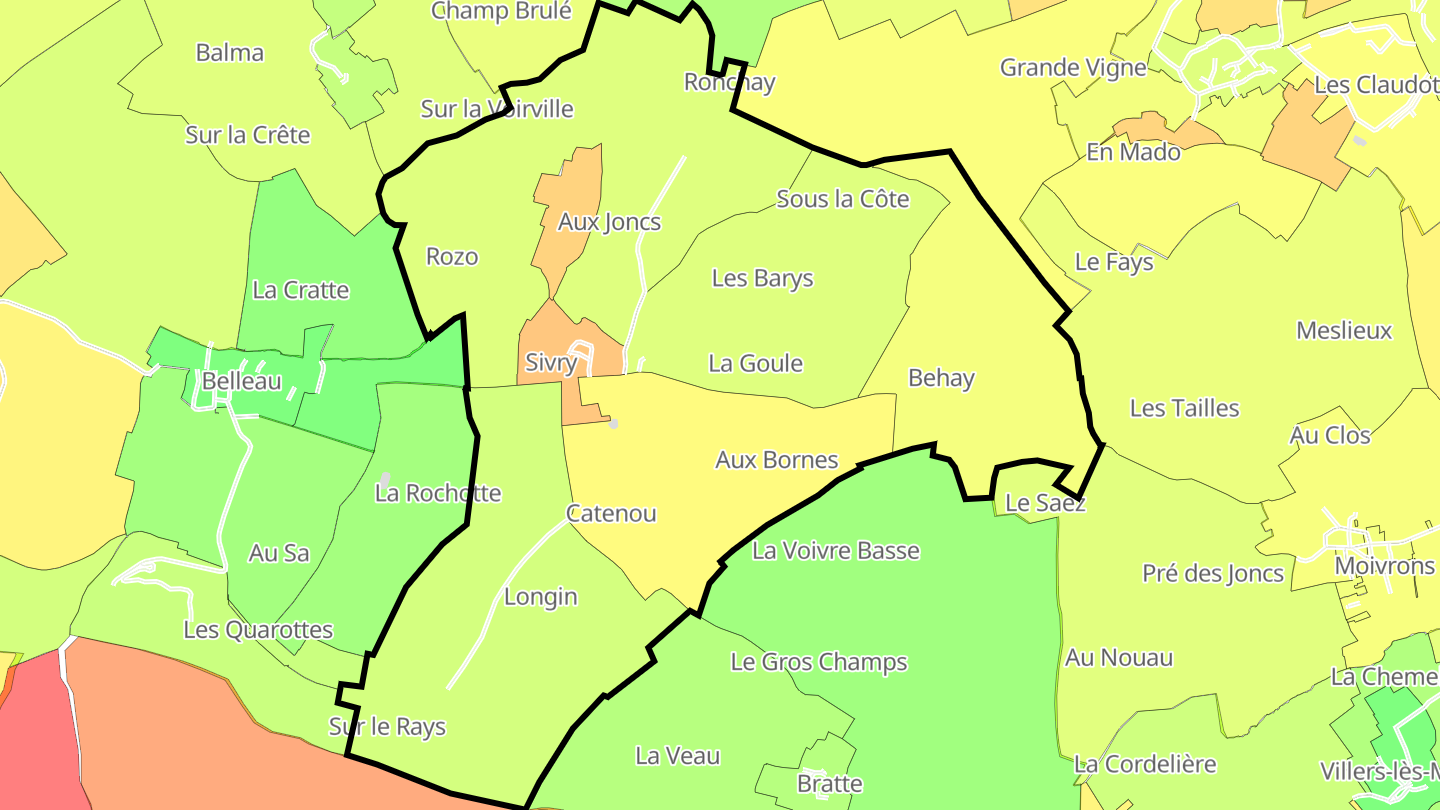 Carte des prix de l'immobilier Sivry
