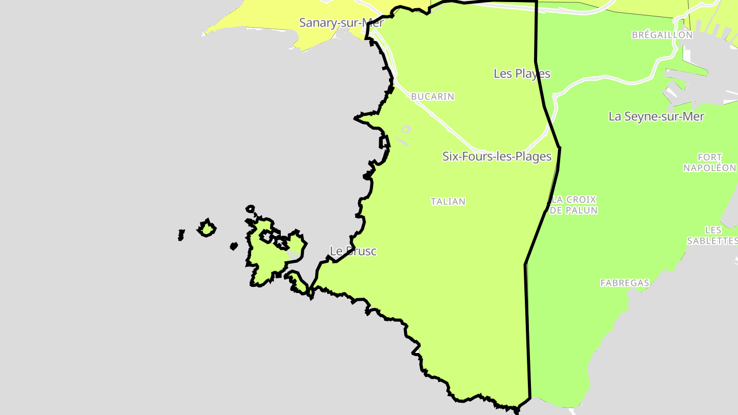 Carte des prix de l'immobilier Six-Fours-les-Plages