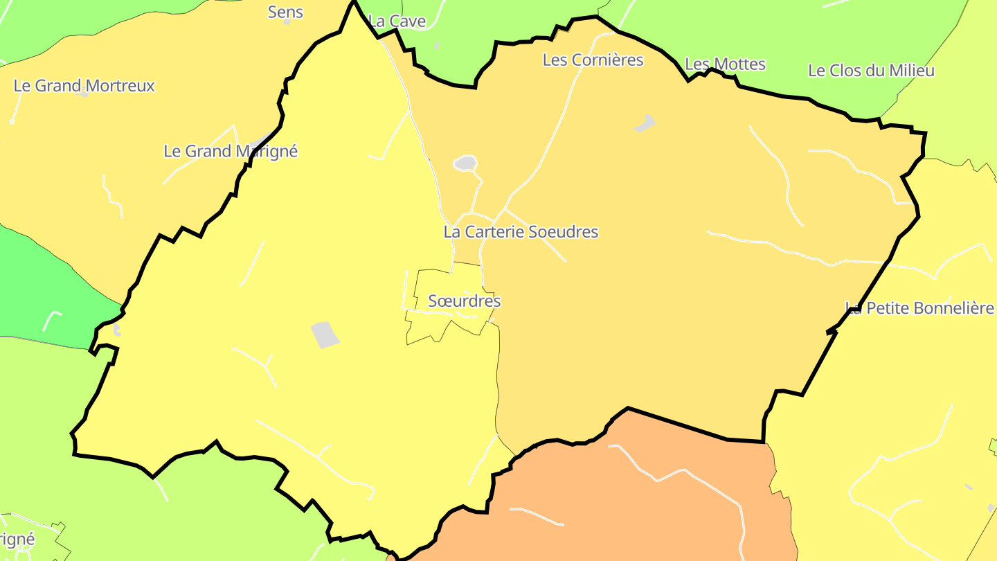 Carte des prix de l'immobilier Sœurdres