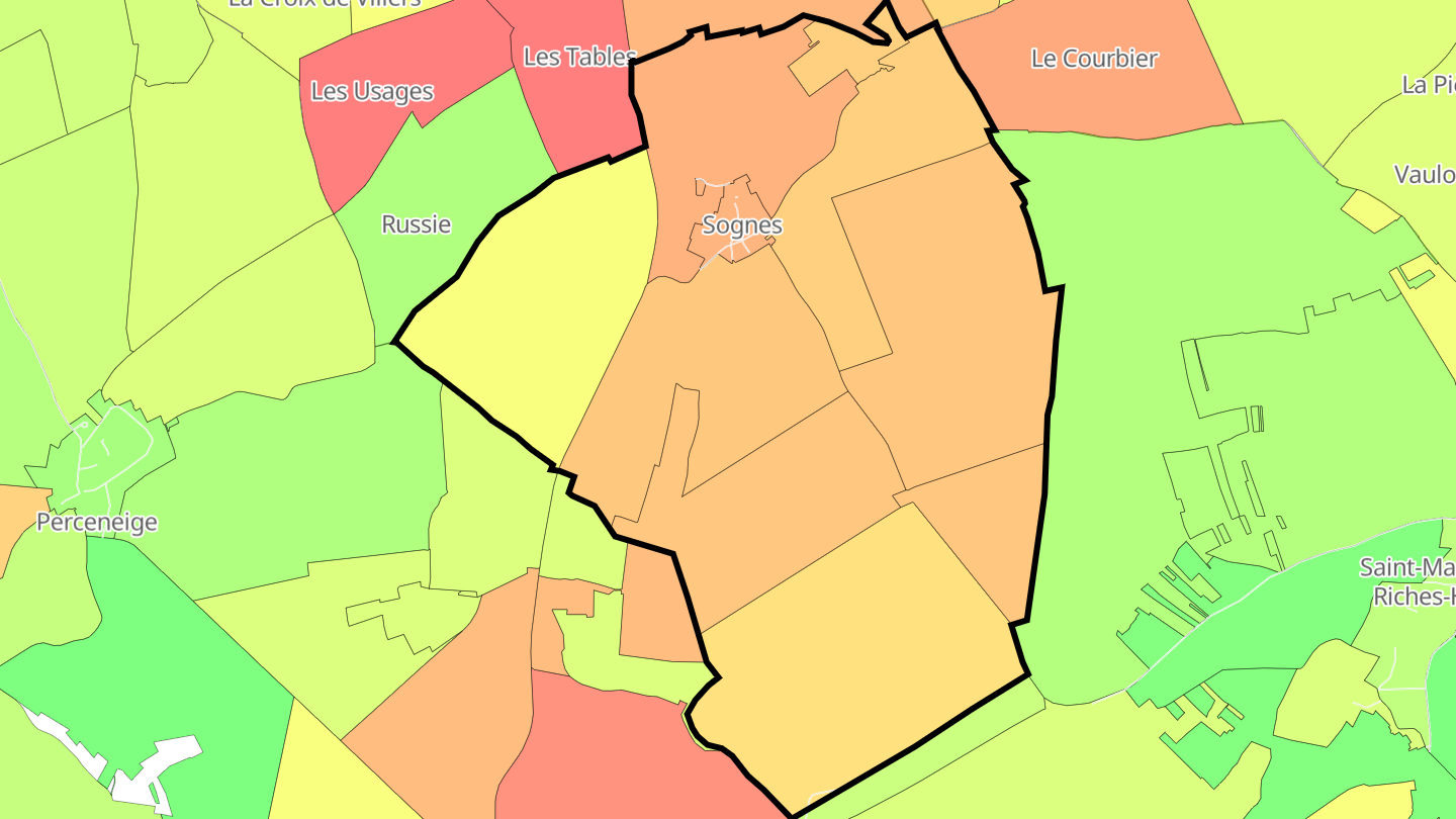 Carte des prix de l'immobilier Sognes