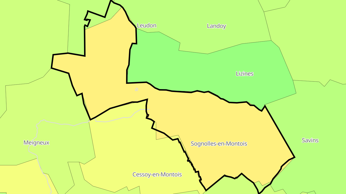 Carte des prix de l'immobilier Sognolles-en-Montois