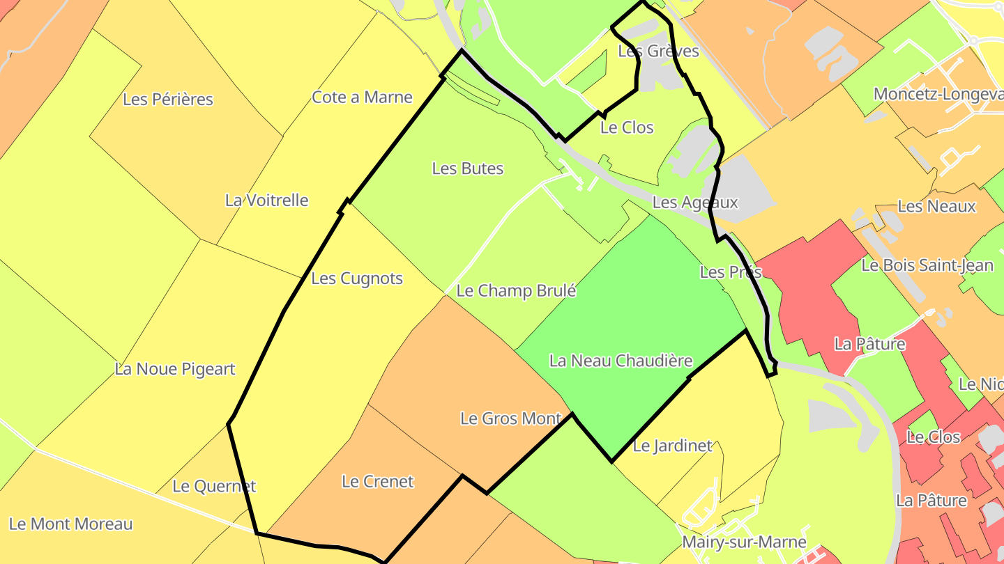 Carte des prix de l'immobilier Sogny-aux-Moulins