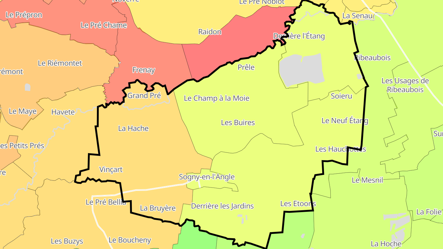 Carte des prix de l'immobilier Sogny-en-l'Angle