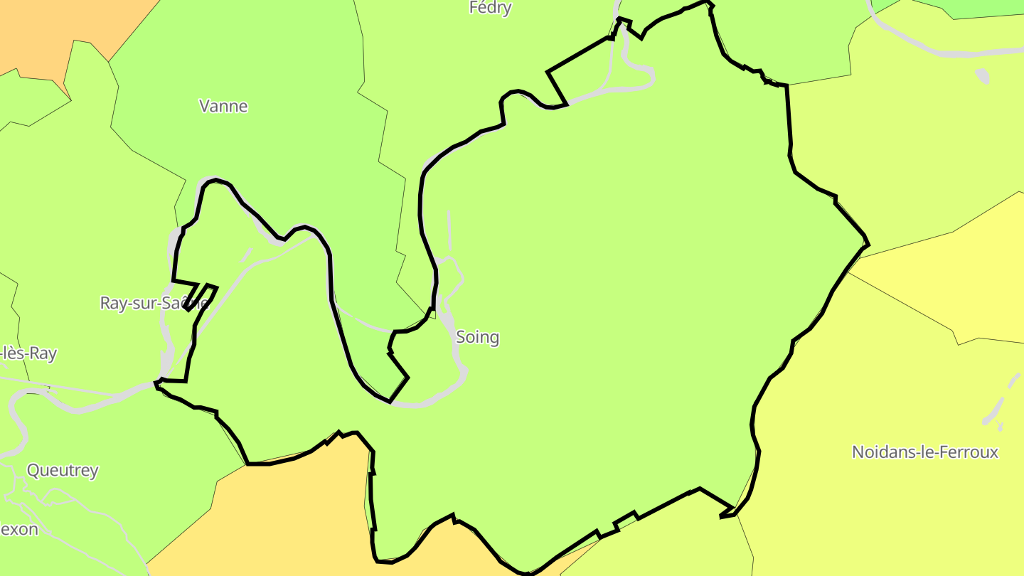 Carte des prix de l'immobilier Soing-Cubry-Charentenay