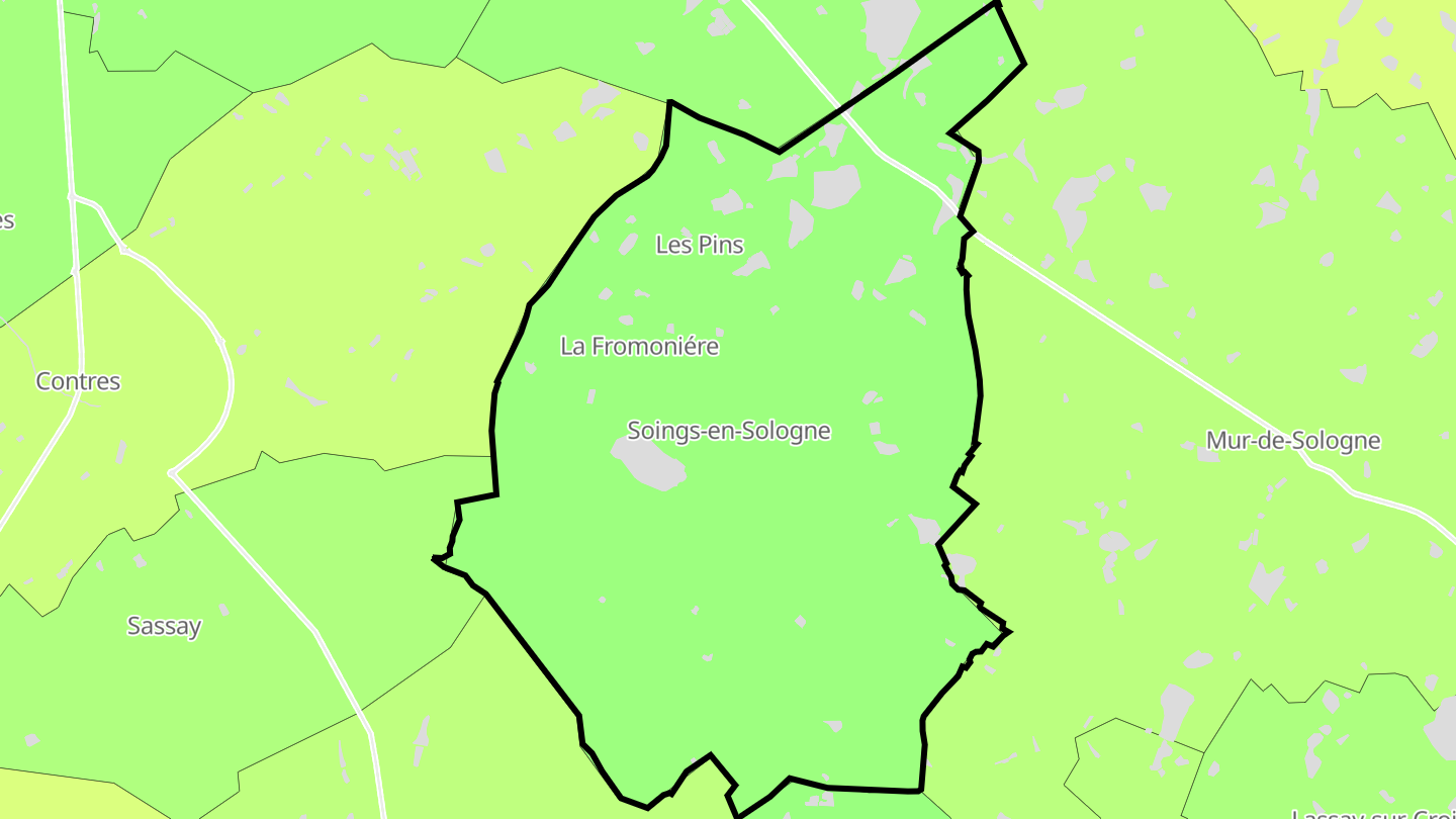 Carte des prix de l'immobilier Soings-en-Sologne
