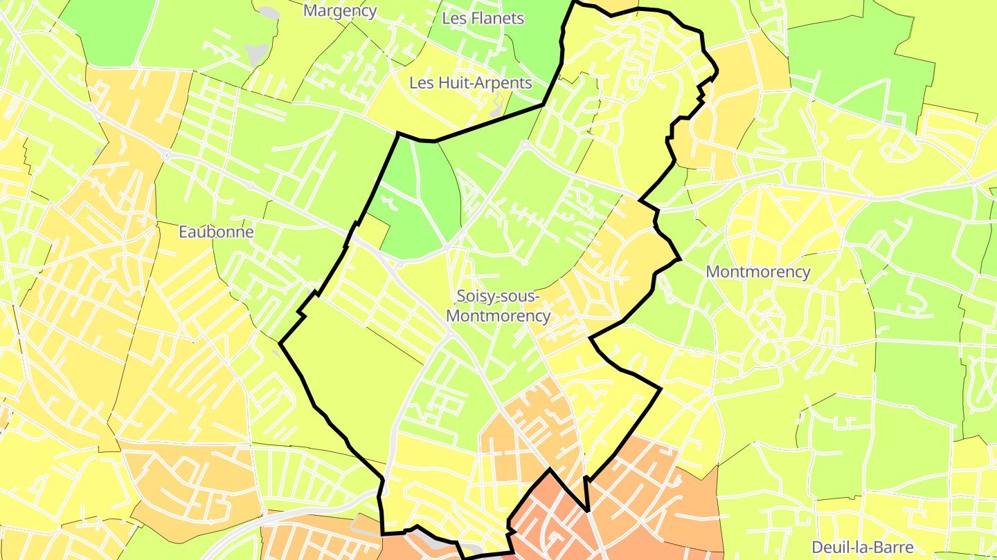 Carte des prix de l'immobilier Soisy-sous-Montmorency