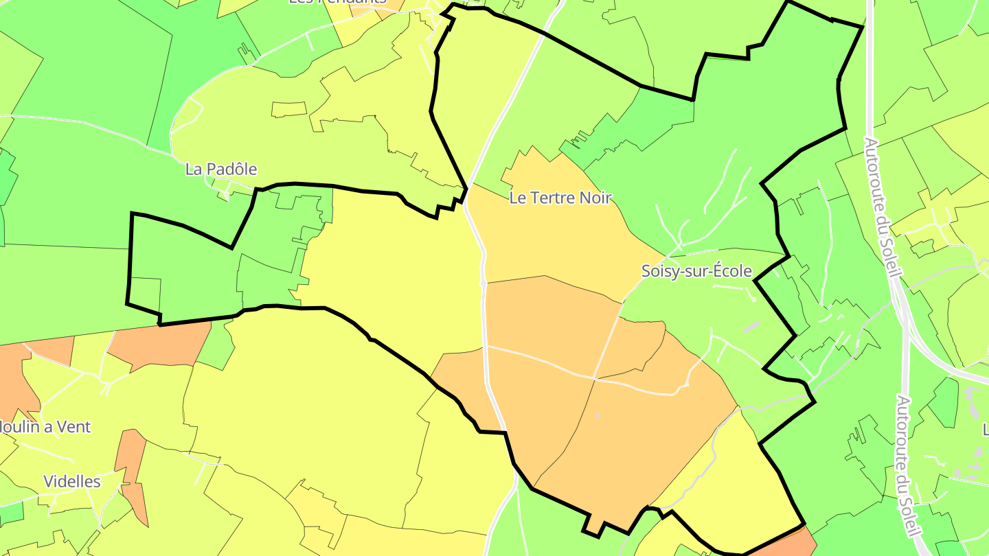 Carte des prix de l'immobilier Soisy-sur-École
