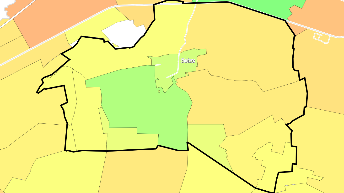 Carte des prix de l'immobilier Soize