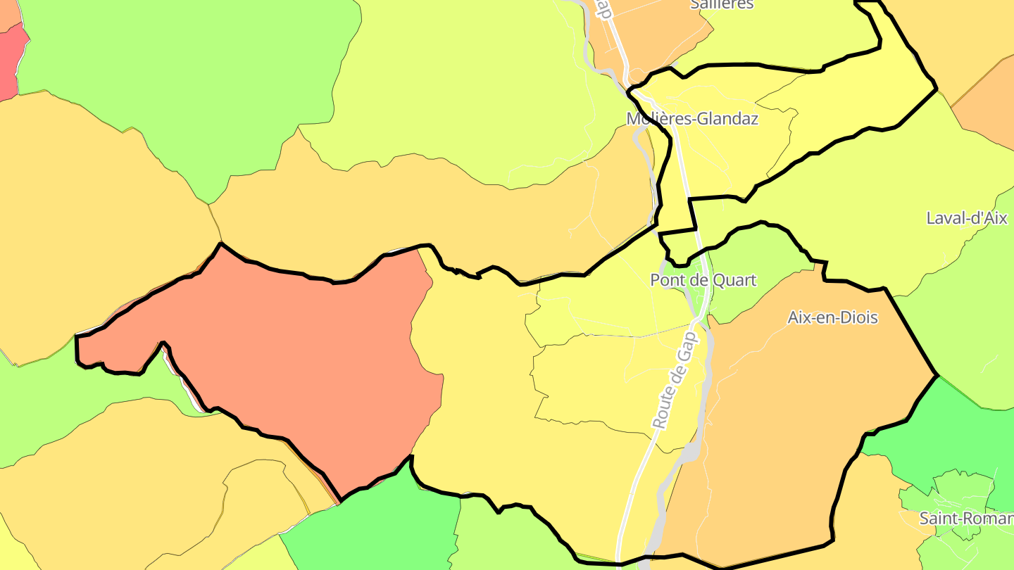 Carte des prix de l'immobilier Solaure en Diois