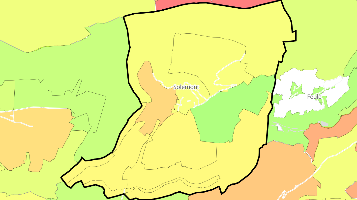 Carte des prix de l'immobilier Solemont