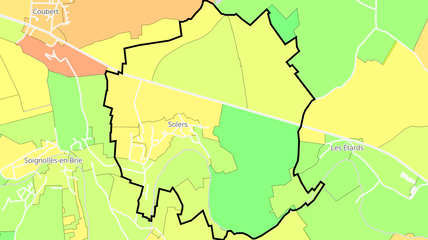 Carte des prix de l'immobilier Solers