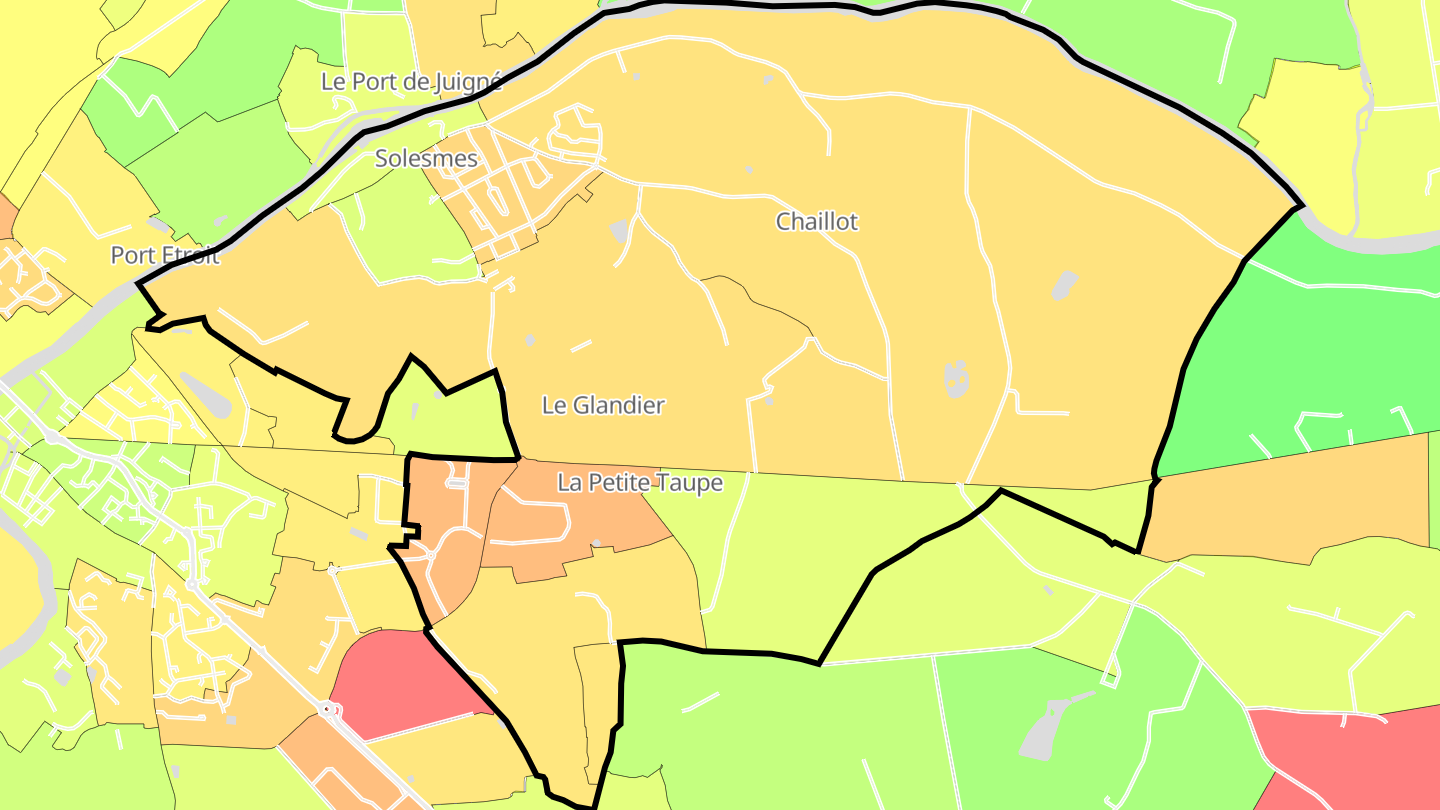 Carte des prix de l'immobilier Solesmes