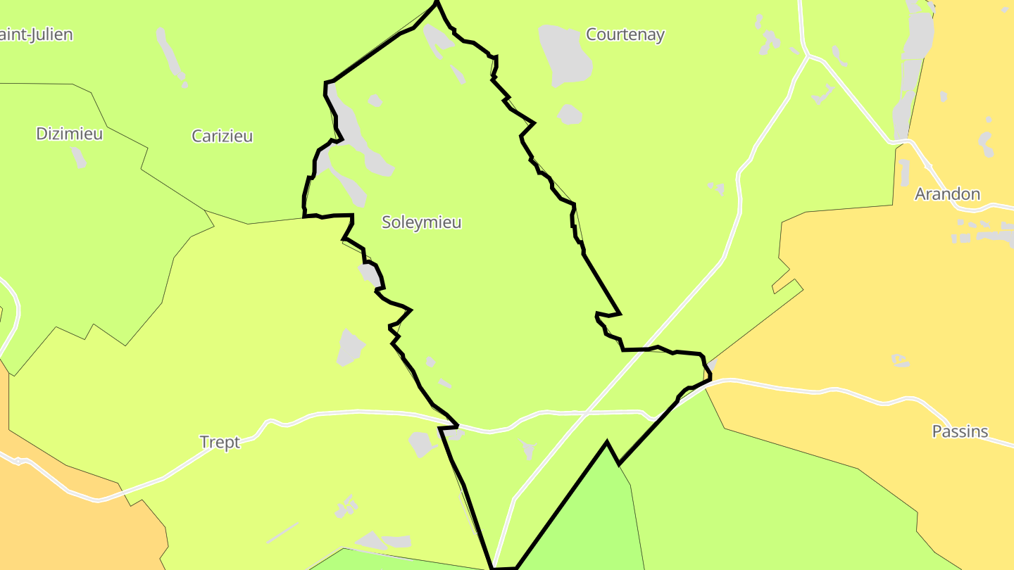 Carte des prix de l'immobilier Soleymieu