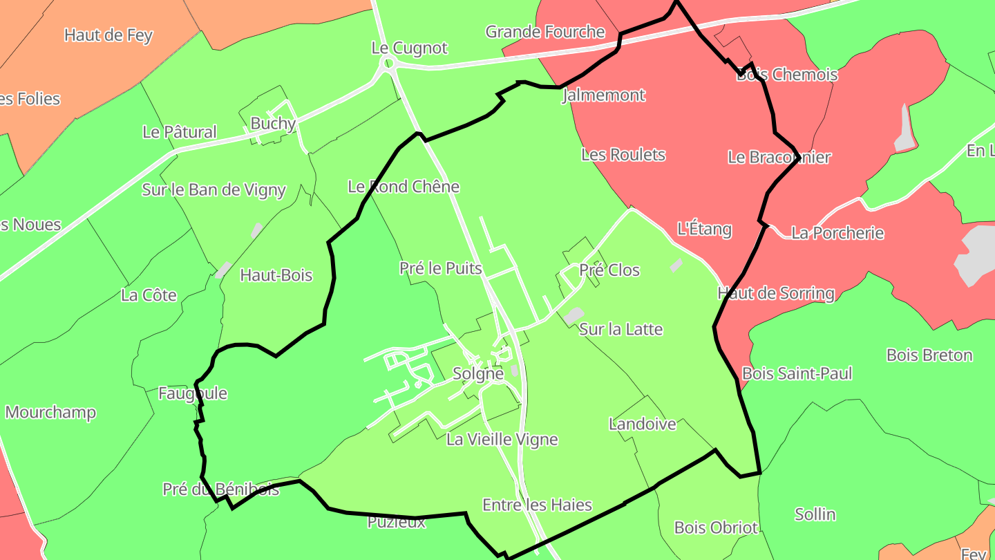 Carte des prix de l'immobilier Solgne