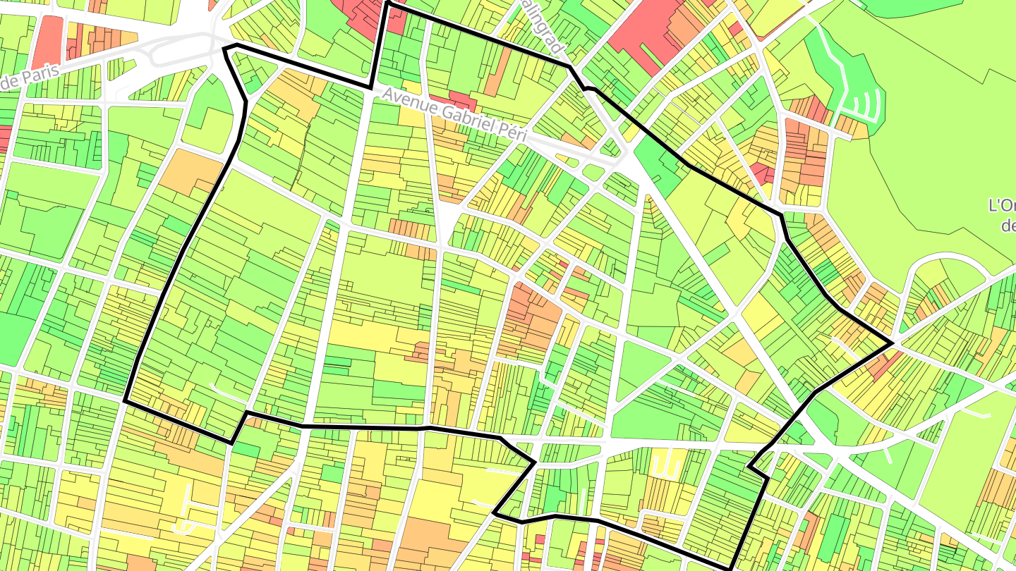 Carte des prix de l'immobilier Solidarité - Carnot