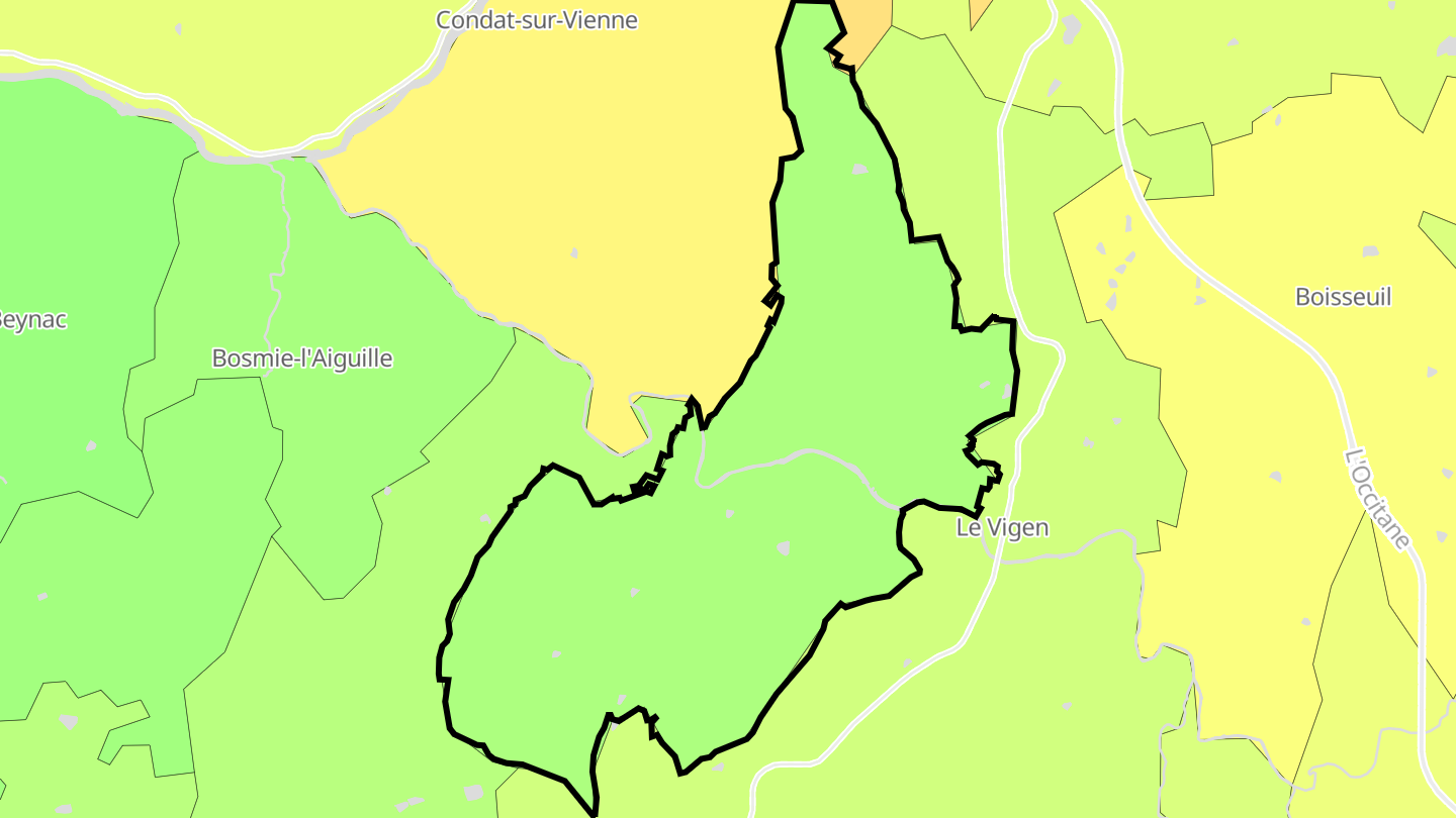 Carte des prix de l'immobilier Solignac