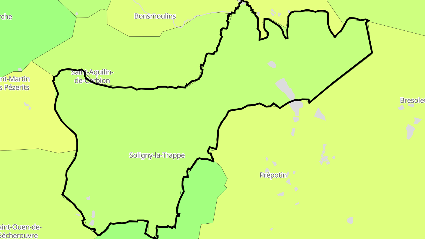 Carte des prix de l'immobilier Soligny-la-Trappe