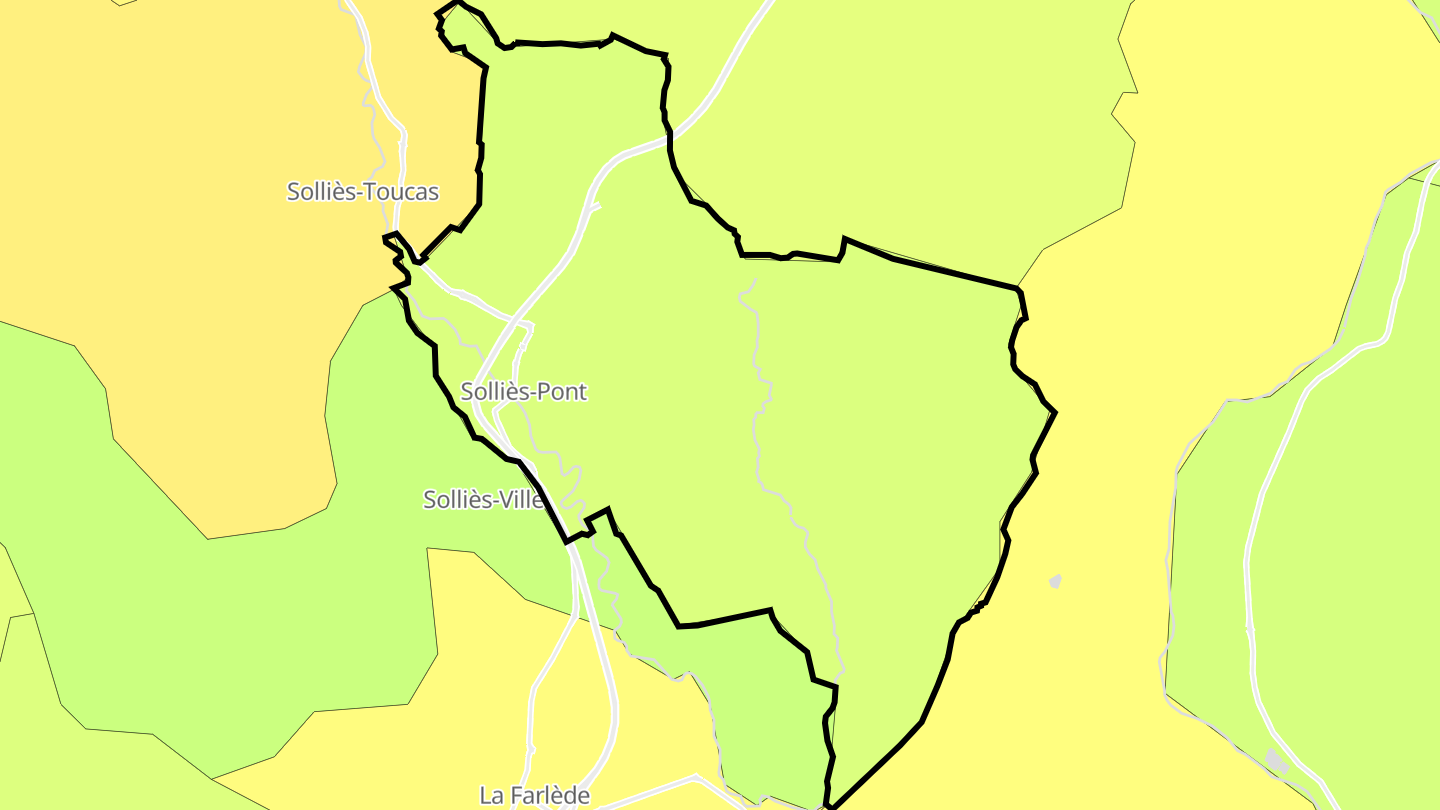 Carte des prix de l'immobilier Solliès-Pont