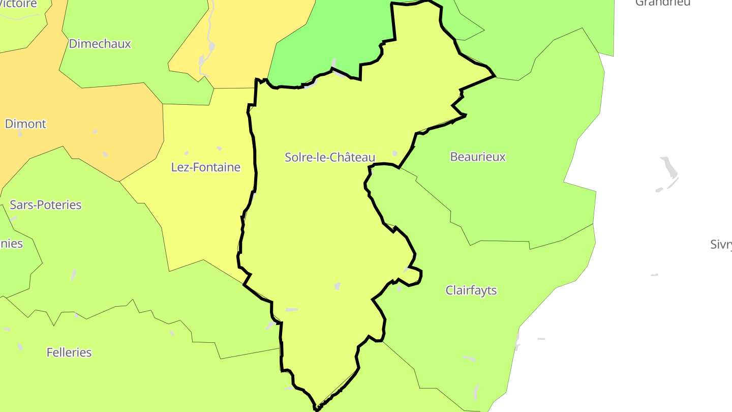 Carte des prix de l'immobilier Solre-le-Château