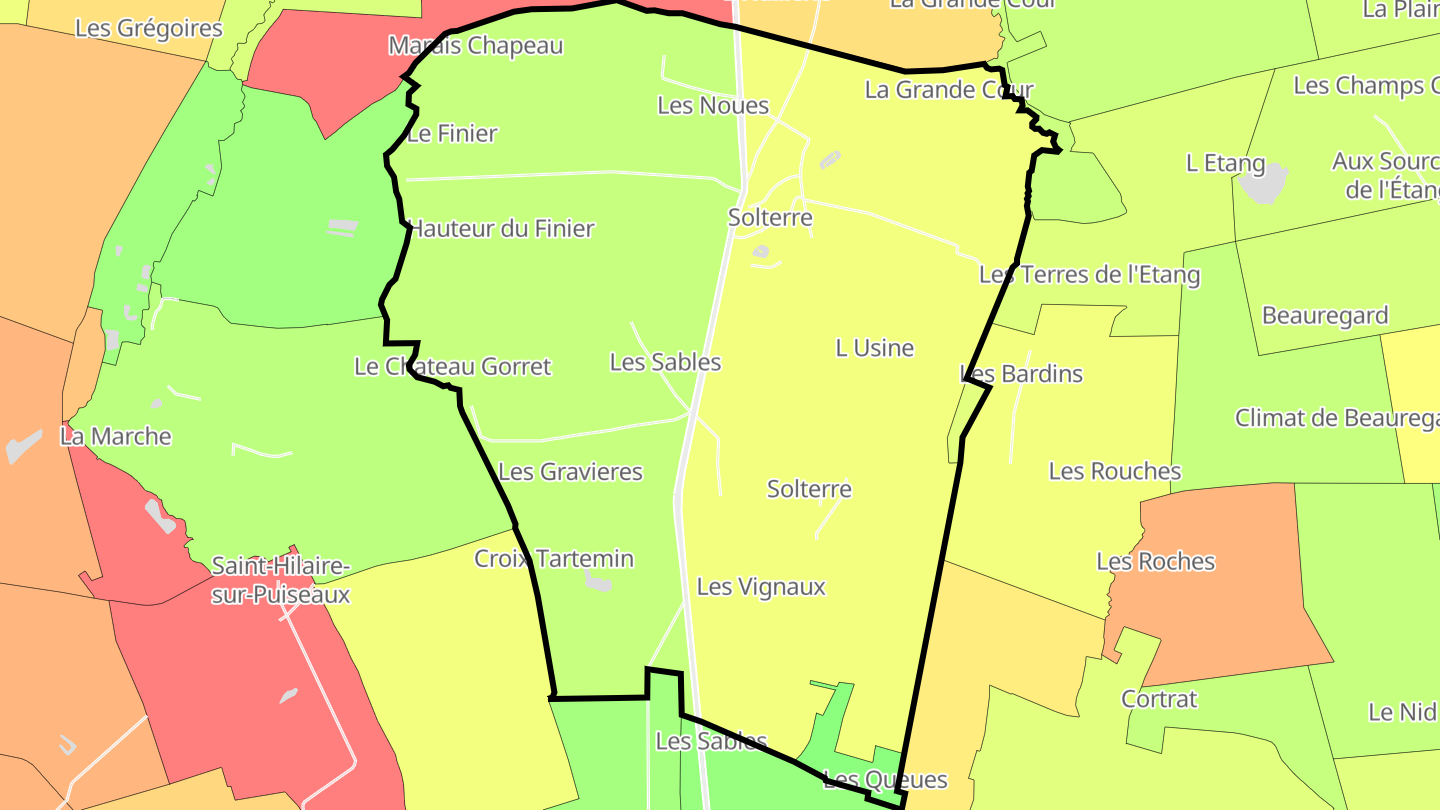 Carte des prix de l'immobilier Solterre