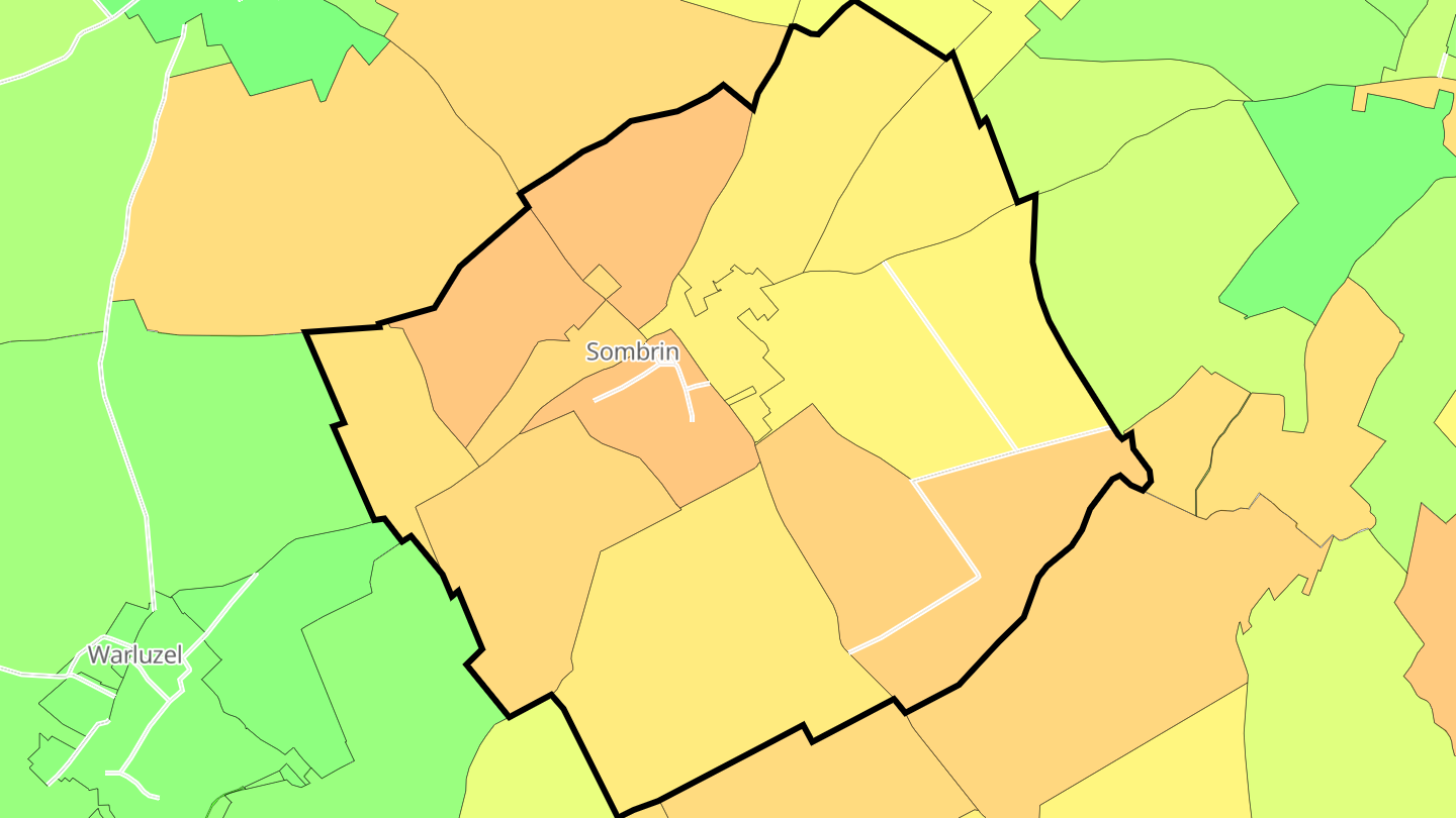 Carte des prix de l'immobilier Sombrin
