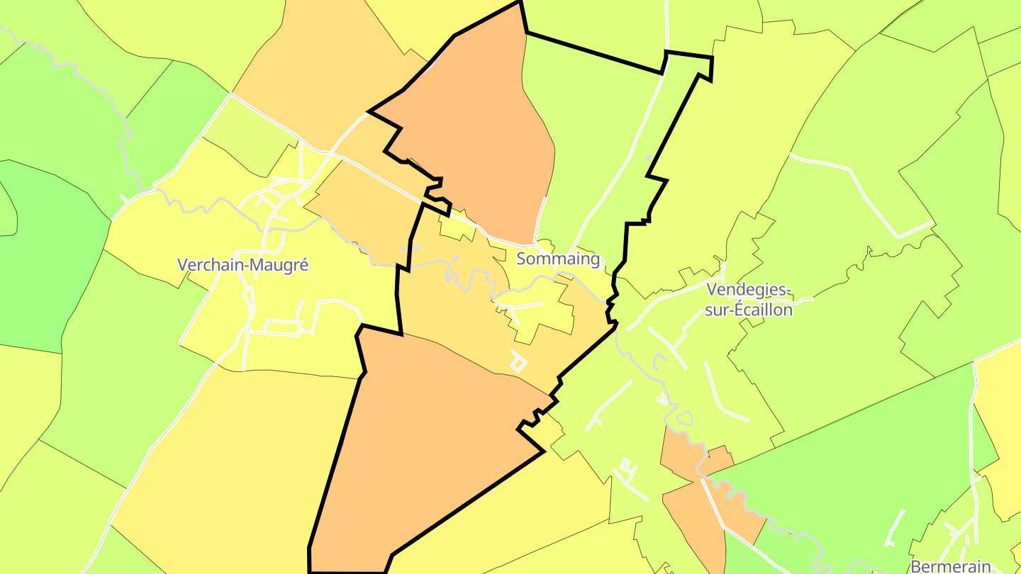 Carte des prix de l'immobilier Sommaing