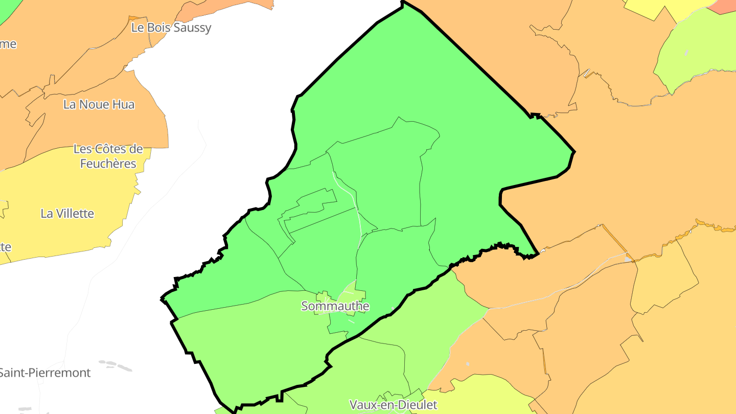Carte des prix de l'immobilier Sommauthe