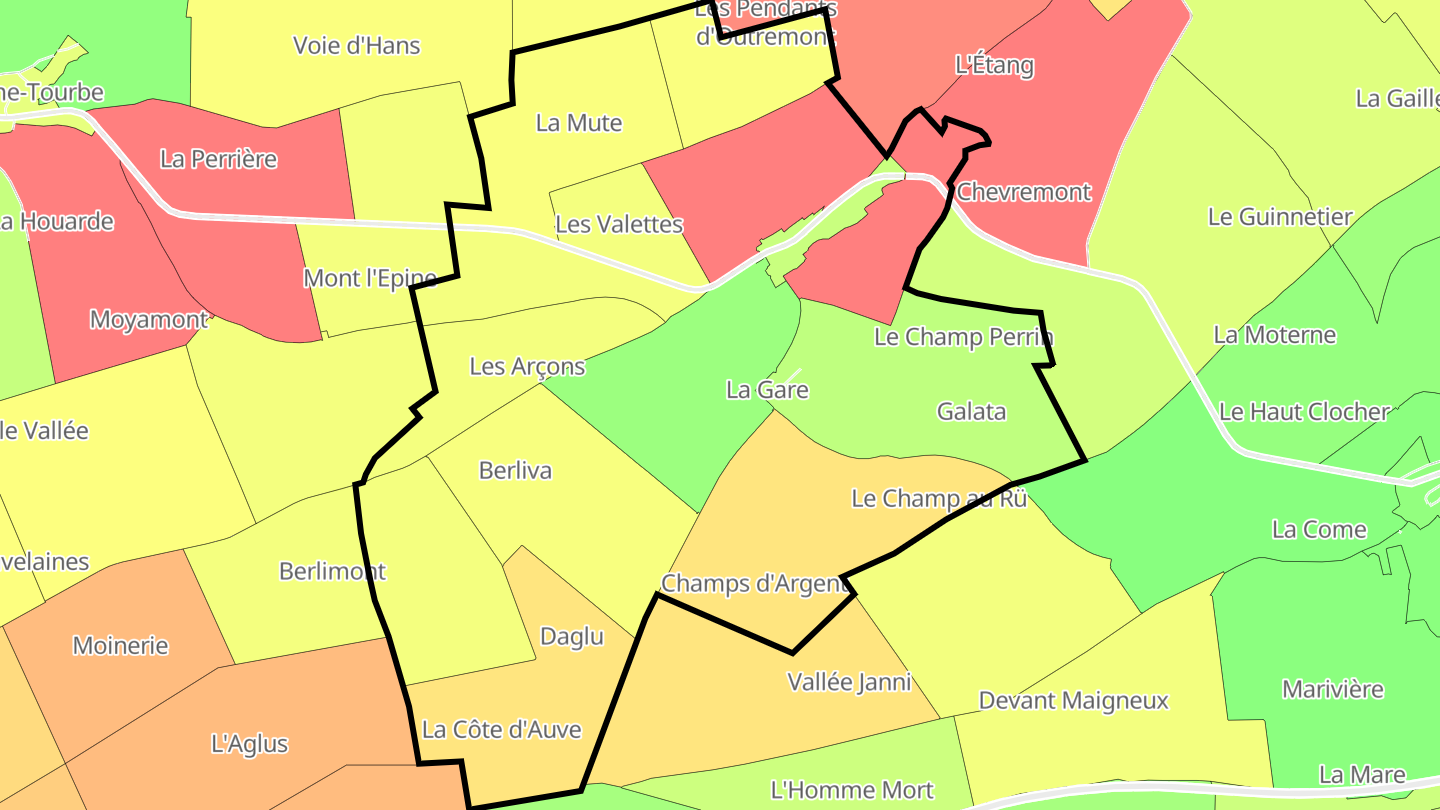 Carte des prix de l'immobilier Somme-Bionne